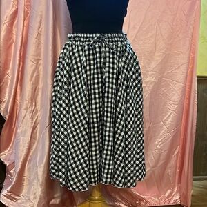 Black and White Gingham Skirt from Japan - draw string small